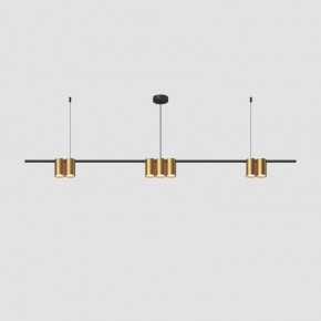 DK4063-BK+SG Подвесной светильник ORBIT, IP20, 7xGU10 LED до 15 Вт, черный + сатинированное золото, алюминий в Игре - igra.ok-mebel.com | фото