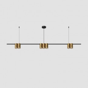 DK4063-BK+SG Подвесной светильник ORBIT, IP20, 7xGU10 LED до 15 Вт, черный + сатинированное золото, алюминий в Игре - igra.ok-mebel.com | фото 2