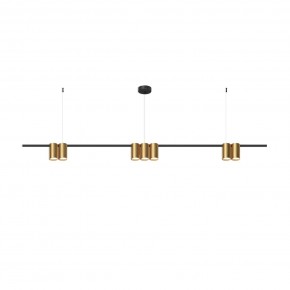 DK4063-BK+SG Подвесной светильник ORBIT, IP20, 7xGU10 LED до 15 Вт, черный + сатинированное золото, алюминий в Игре - igra.ok-mebel.com | фото 3