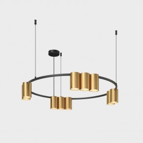 DK4065-BK+SG Подвесной светильник ORBIT , IP20, 10xGU10 LED до 15 Вт, черный + сатинированное золото, алюминий в Игре - igra.ok-mebel.com | фото