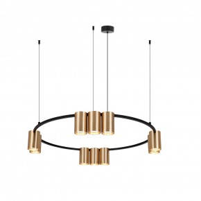 DK4065-BK+SG Подвесной светильник ORBIT , IP20, 10xGU10 LED до 15 Вт, черный + сатинированное золото, алюминий в Игре - igra.ok-mebel.com | фото 3