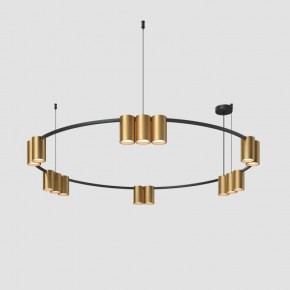 DK4067-BK+SG Подвесной светильник ORBIT, IP20, 15xGU10 LED, до 15 Вт, черный + сатинированное золото, алюминий в Игре - igra.ok-mebel.com | фото