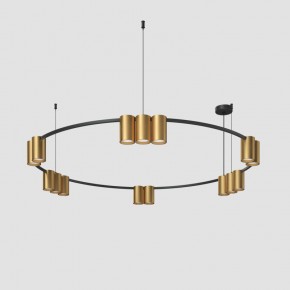 DK4067-BK+SG Подвесной светильник ORBIT, IP20, 15xGU10 LED, до 15 Вт, черный + сатинированное золото, алюминий в Игре - igra.ok-mebel.com | фото 2
