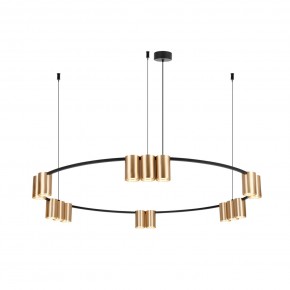 DK4067-BK+SG Подвесной светильник ORBIT, IP20, 15xGU10 LED, до 15 Вт, черный + сатинированное золото, алюминий в Игре - igra.ok-mebel.com | фото 3