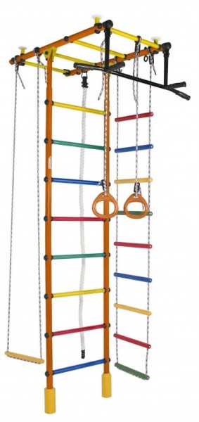 ДСК Атлант оранжевый радуга: турник, кольца, канат, трапеция, веревочная лестница в Игре - igra.ok-mebel.com | фото