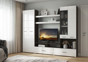 Гостиная Альфа МДФ (Венге/Белый глянец) в Игре - igra.ok-mebel.com | фото 4