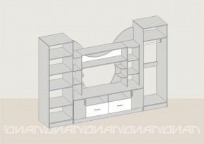 Гостиная Аллегро с 2 шкафами вариант-5 (венге/дуб белфорт) в Игре - igra.ok-mebel.com | фото 2