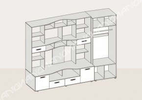 Гостиная Аллегро со шкафом вариант-4 (венге/дуб белфорт) в Игре - igra.ok-mebel.com | фото 2