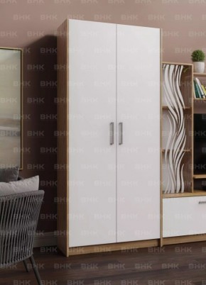 ДАРЬЯ Шкаф (Дуб Вотан/Белый глянец) гостиная в Игре - igra.ok-mebel.com | фото 2