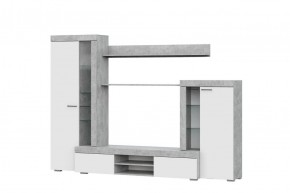Гостиная МГС 5 (Цемент светлый/Белый) в Игре - igra.ok-mebel.com | фото 4