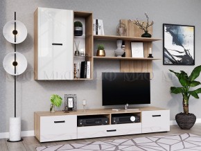 Гостиная Нэнси NEW Вариант №5 ЛДСП (Белый глянец/Сонома) в Игре - igra.ok-mebel.com | фото