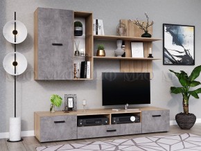 Гостиная Нэнси NEW Вариант №5 ЛДСП (Бетон светлый/Сонома) в Игре - igra.ok-mebel.com | фото