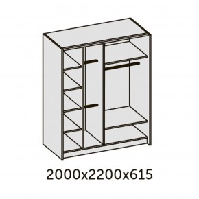 ИННЭС-5 Шкаф-купе 2-х дв. 2000 (2 дв. Ф3 - венге вст. экокожа корич) в Игре - igra.ok-mebel.com | фото 2