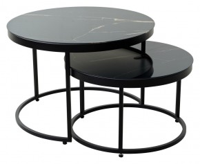 Журнальный столик Эрвин (комплект) Обсидиан, стекло/ черный каркас, M-city в Игре - igra.ok-mebel.com | фото