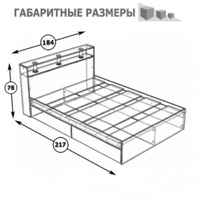 Камелия Кровать 1800, цвет венге/дуб лоредо, ШхГхВ 183,5х217х78,2 см., сп.м. 1800х2000 мм., без матраса, основание есть в Игре - igra.ok-mebel.com | фото 3