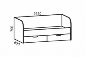 Киви №4 Кровать с ящиками (ЛДСП молочный дуб/лайм) в Игре - igra.ok-mebel.com | фото 2