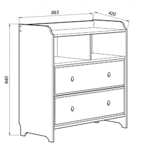 Комод 02 Вествик с двумя ящиками, массив сосны, цвет белый в Игре - igra.ok-mebel.com | фото 2