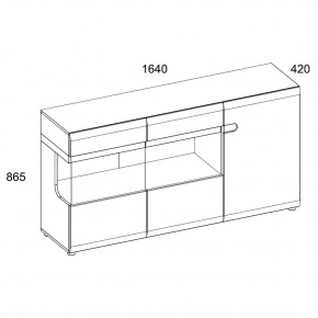 Комод 3D/TYP 42, LINATE ,цвет белый/сонома трюфель в Игре - igra.ok-mebel.com | фото 2