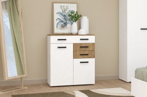 Комод Ева (Белый текстурный/Дуб крафт золотой) в Игре - igra.ok-mebel.com | фото