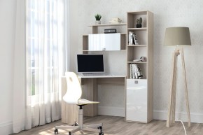 Компьютерный стол №11 (Дуб Сонома/Белый глянец) в Игре - igra.ok-mebel.com | фото 4