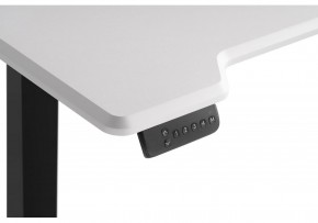 Компьютерный стол Маркос с механизмом подъема 120х75х75 белая шагрень / черный в Игре - igra.ok-mebel.com | фото 6