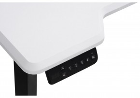 Компьютерный стол Маркос с механизмом подъема 140х80х75 белая шагрень / черный в Игре - igra.ok-mebel.com | фото 3