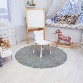 Комплект детский стол КРУГЛЫЙ и два стула МИШКА ROLTI Baby (белая столешница/белое сиденье/береза ножки) в Игре - igra.ok-mebel.com | фото