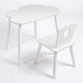Комплект детский стол ОБЛАЧКО и стул КОРОНА ROLTI Baby (белая столешница/белое сиденье/белые ножки) в Игре - igra.ok-mebel.com | фото