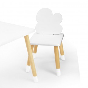 Комплект детской мебели стол и два стула Облачко (Белый/Белый/Береза) в Игре - igra.ok-mebel.com | фото 1