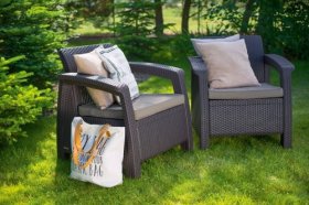 Комплект кресел Корфу Дуо (Corfu Duo set) графит в Игре - igra.ok-mebel.com | фото 3