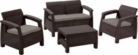 Комплект мебели Корфу сет (Corfu set) коричневый - серо-бежевый * в Игре - igra.ok-mebel.com | фото