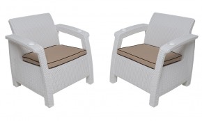 Комплект на балкон Yalta Premium Balcony Set (Ялта) белый (+подушки под спину) в Игре - igra.ok-mebel.com | фото 4