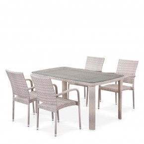 Комплект плетеной мебели T256C/Y376C-W85 Latte (4+1) + подушки на стульях в Игре - igra.ok-mebel.com | фото