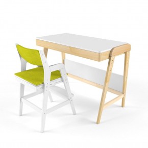 Комплект растущий стол и стул с чехлом 38 попугаев «Вуди» (Белый, Белый, Грин) в Игре - igra.ok-mebel.com | фото