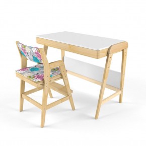 Комплект растущий стол и стул с чехлом 38 попугаев «Вуди» (Белый, Береза, Мечта) в Игре - igra.ok-mebel.com | фото