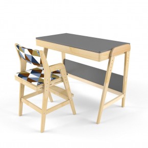 Комплект растущий стол и стул с чехлом 38 попугаев «Вуди» (Серый, Береза, Ромбусы) в Игре - igra.ok-mebel.com | фото