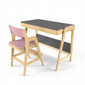 Комплект растущий стол и стул с чехлом 38 попугаев «Вуди» (Серый, Береза, Розовый) в Игре - igra.ok-mebel.com | фото