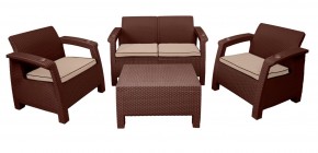 Комплект уличной мебели Yalta Premium Terrace Set (Ялта) шоколадый (+подушки под спину) в Игре - igra.ok-mebel.com | фото