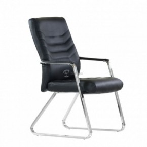 Кресло Barneo K-25 для посетителей и переговорных (хром, черная экокожа) в Игре - igra.ok-mebel.com | фото