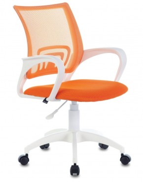 Кресло BRABIX "Fly MG-396W", пластик белый, сетка, оранжевое, 532401, MG-396W_532401 в Игре - igra.ok-mebel.com | фото 1