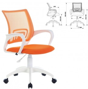 Кресло BRABIX "Fly MG-396W", пластик белый, сетка, оранжевое, 532401, MG-396W_532401 в Игре - igra.ok-mebel.com | фото 2