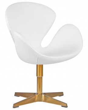 Кресло дизайнерское DOBRIN SWAN, белый кожзам P23, золотое основание в Игре - igra.ok-mebel.com | фото 2