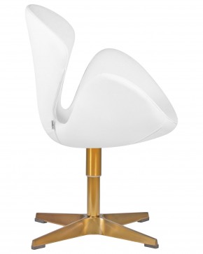 Кресло дизайнерское DOBRIN SWAN, белый кожзам P23, золотое основание в Игре - igra.ok-mebel.com | фото 3