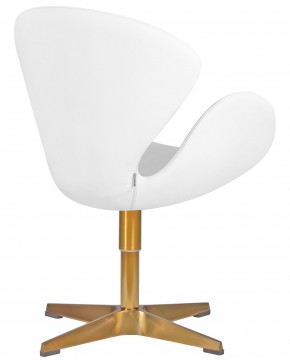 Кресло дизайнерское DOBRIN SWAN, белый кожзам P23, золотое основание в Игре - igra.ok-mebel.com | фото 4
