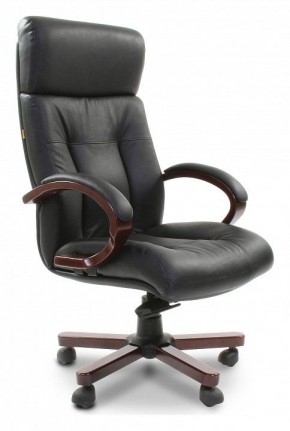 Кресло для руководителя Chairman 421 черный/орех темный, черный в Игре - igra.ok-mebel.com | фото 1