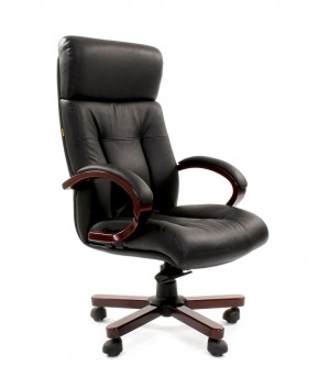 Кресло для руководителя CHAIRMAN  421 (Натуральная кожа) Черное в Игре - igra.ok-mebel.com | фото 1