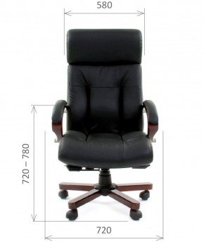 Кресло для руководителя CHAIRMAN  421 (Натуральная кожа) Черное в Игре - igra.ok-mebel.com | фото 4