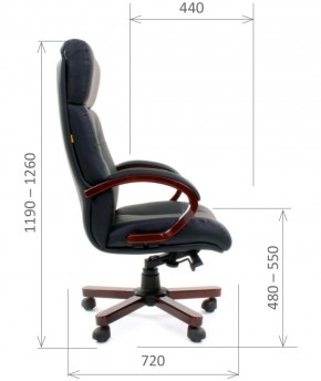 Кресло для руководителя CHAIRMAN  421 (Натуральная кожа) Черное в Игре - igra.ok-mebel.com | фото 5
