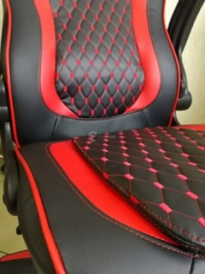 Кресло геймерское Barneo K-37 (черная экокожа красные вставки) в Игре - igra.ok-mebel.com | фото