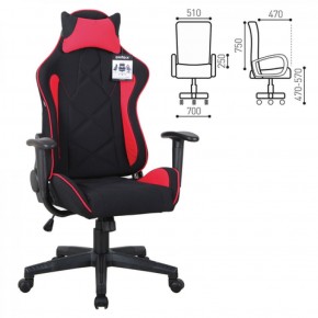 Кресло компьютерное BRABIX GT Racer GM-101 + подушка (ткань) черное/красное (531820) в Игре - igra.ok-mebel.com | фото 2